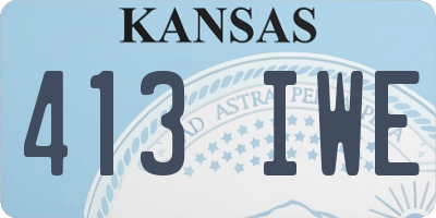 KS license plate 413IWE