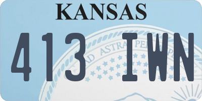 KS license plate 413IWN