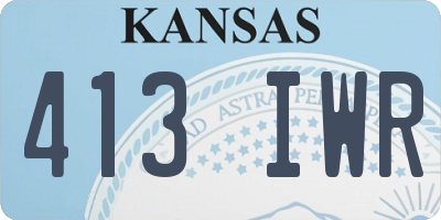 KS license plate 413IWR