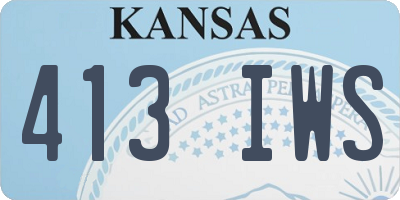 KS license plate 413IWS