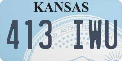 KS license plate 413IWU