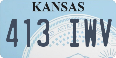KS license plate 413IWV