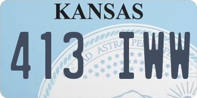 KS license plate 413IWW