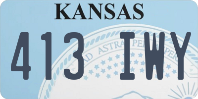 KS license plate 413IWY