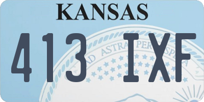 KS license plate 413IXF
