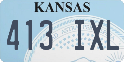 KS license plate 413IXL