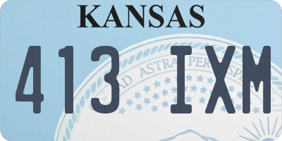 KS license plate 413IXM