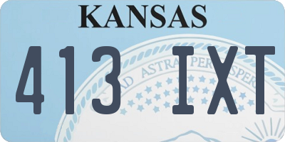 KS license plate 413IXT