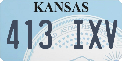KS license plate 413IXV