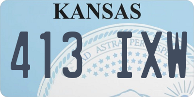 KS license plate 413IXW