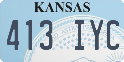 KS license plate 413IYC