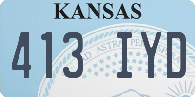 KS license plate 413IYD