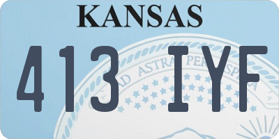KS license plate 413IYF