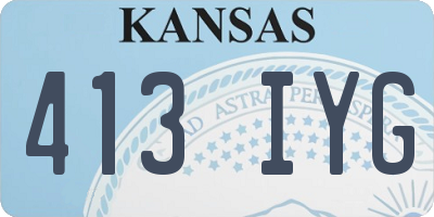 KS license plate 413IYG