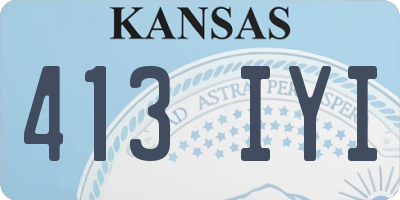 KS license plate 413IYI