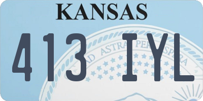 KS license plate 413IYL