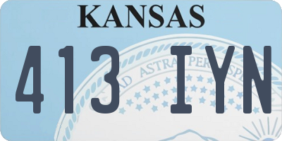 KS license plate 413IYN