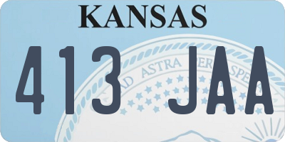 KS license plate 413JAA