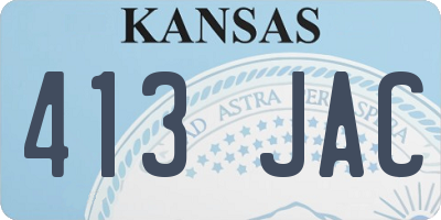KS license plate 413JAC