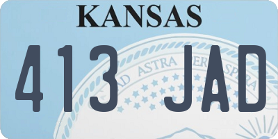 KS license plate 413JAD