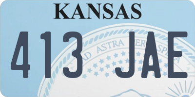KS license plate 413JAE