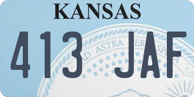 KS license plate 413JAF