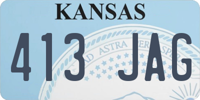 KS license plate 413JAG