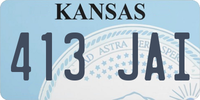 KS license plate 413JAI