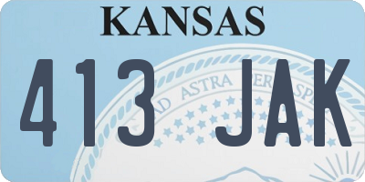 KS license plate 413JAK