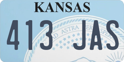 KS license plate 413JAS