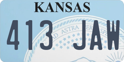 KS license plate 413JAW