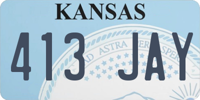 KS license plate 413JAY