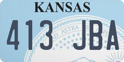 KS license plate 413JBA