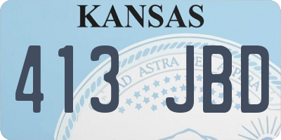 KS license plate 413JBD