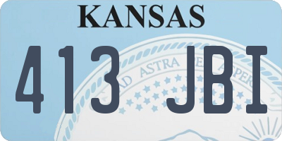 KS license plate 413JBI
