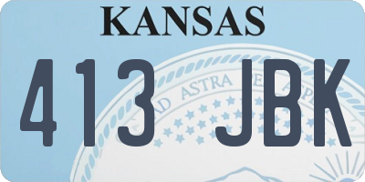 KS license plate 413JBK