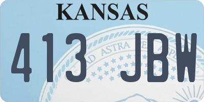 KS license plate 413JBW