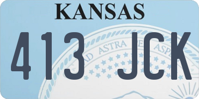 KS license plate 413JCK