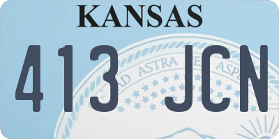 KS license plate 413JCN