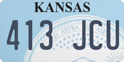 KS license plate 413JCU