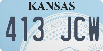 KS license plate 413JCW