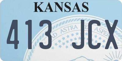 KS license plate 413JCX