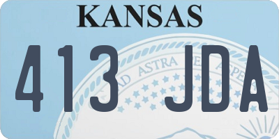 KS license plate 413JDA