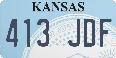 KS license plate 413JDF