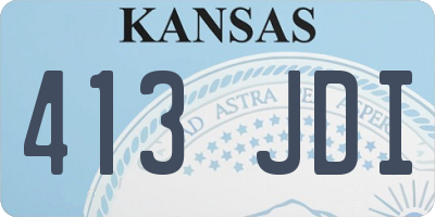 KS license plate 413JDI