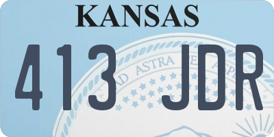 KS license plate 413JDR