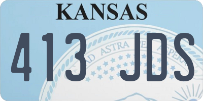 KS license plate 413JDS
