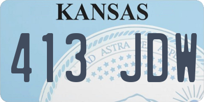 KS license plate 413JDW