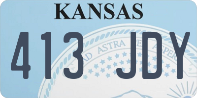 KS license plate 413JDY