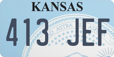 KS license plate 413JEF